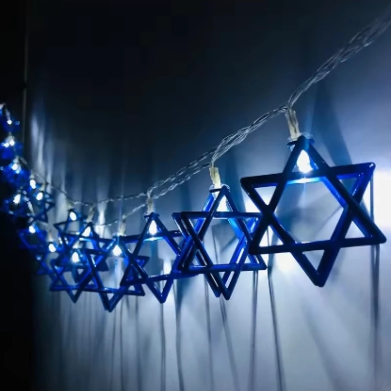 

1.65M 10LED Chanukah Hanukkah Light String Candlestick For Home Decoration muslim decor Battery Operated Lamp Gifts