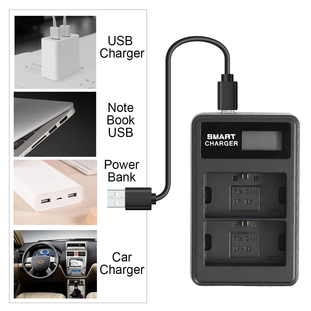 3200mAh LP-E6 LPE6 E6N بطارية و LED شاحن مزدوج لكانون EOS 5DS R 5D مارك II 5D مارك III 6D 7D 70D 80D كاميرا بطارية