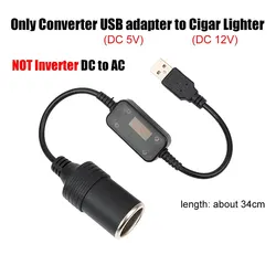 Auto Interior Accessories Plug Connector Adapter USB 5V To 12V Converter Adapter Wired Controller Charger Cable Socket