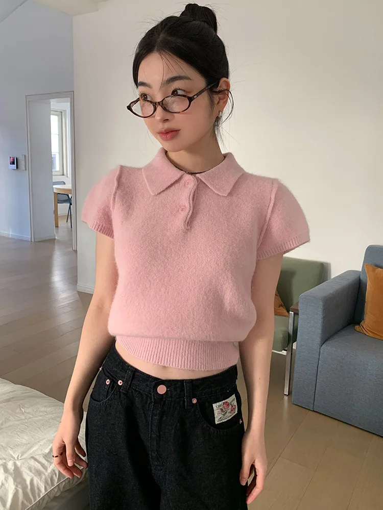 

Fashionable Spring New Arrival Mesh Base Short Sleeve Knitted Sweater Two Piece Set Versatile Chic Style Women's High Waist W...