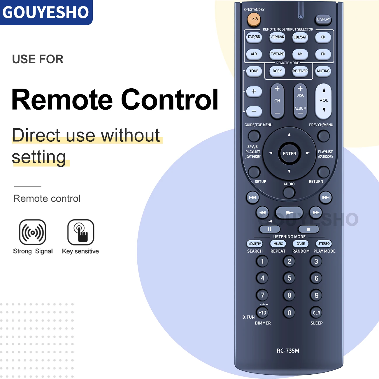 

New Remote Control For Onkyo RC-735M RC-743M TX-NR616 TX-NR626 HT-S5400 HT-S5500