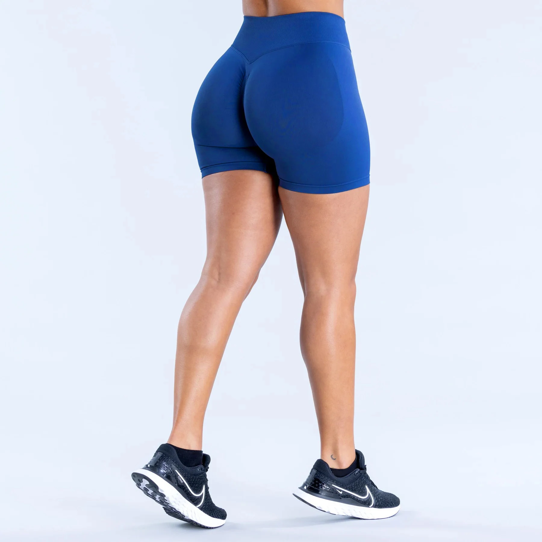 Dynamic Shorts 4.5 Seamless Gym Shorts Women Ribbed High Waist Band Scrunch Bum Seam Workout Booty Running Gym Yoga Shorts