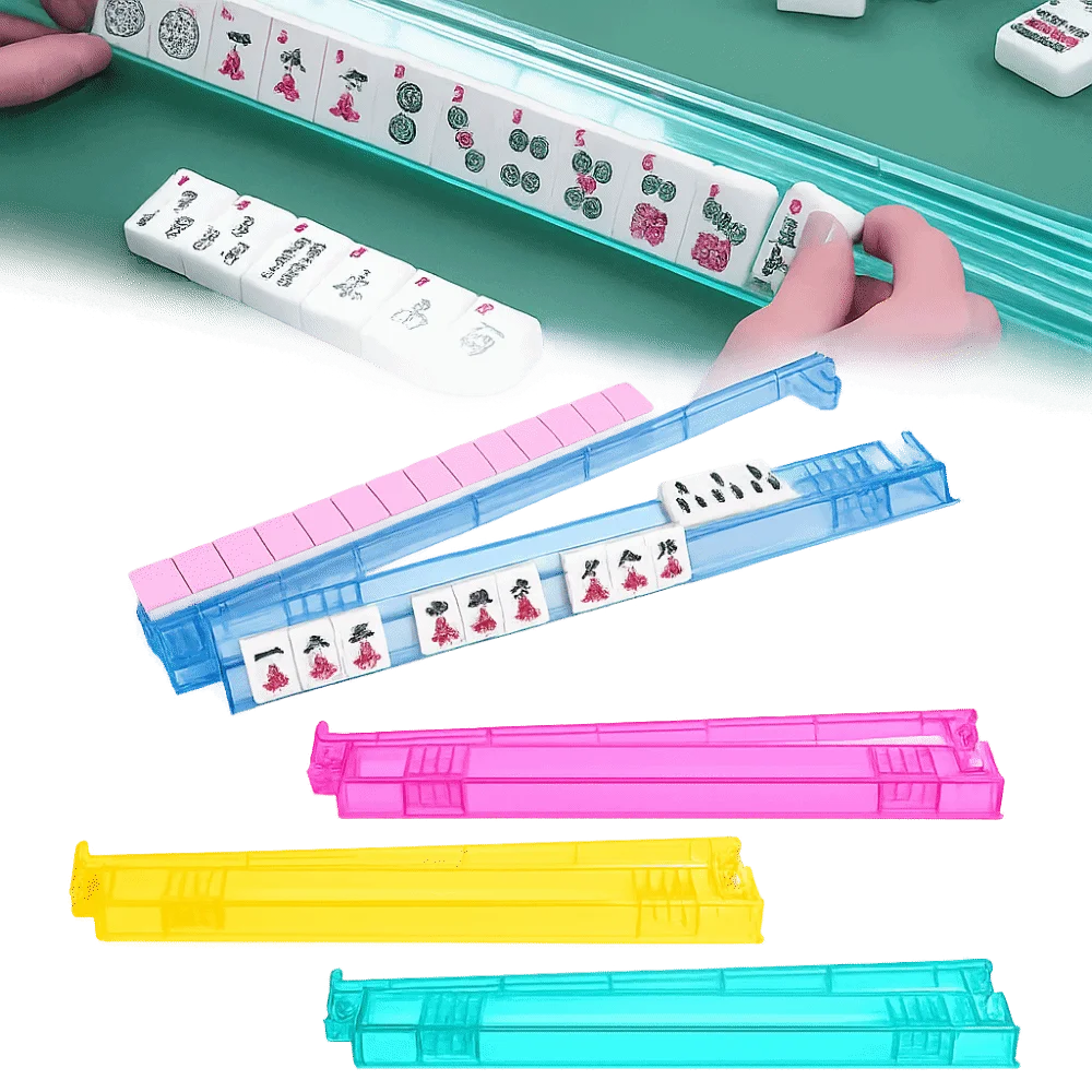 

4-Pack Non-Slip Mahjong Racks Crystal Clear Sturdy Mahjong Pushers and Racks Durable Eleagnt Gift Packaging