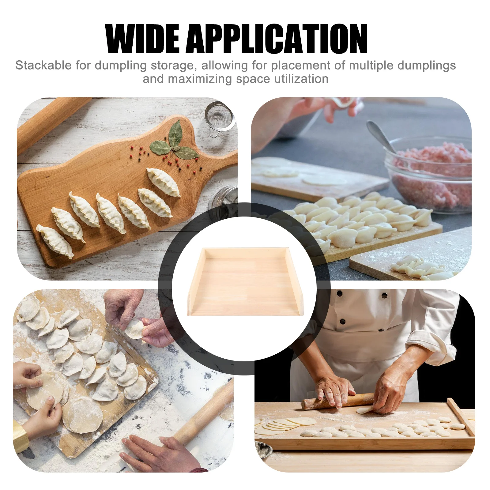 

Деревянный лоток для хранения пельменей, штабелируемый органайзер для холодильника с морозильной камерой, коробка для хранения продуктов, экономия места, хранитель для пельменей