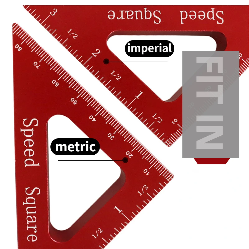 Linijka kątowa Mini kieszeń ze stopu aluminium kwadratowa DIY do obróbki drewna linijka trójkątna pomiar wysokości narzędzie do drewna pomiarowa
