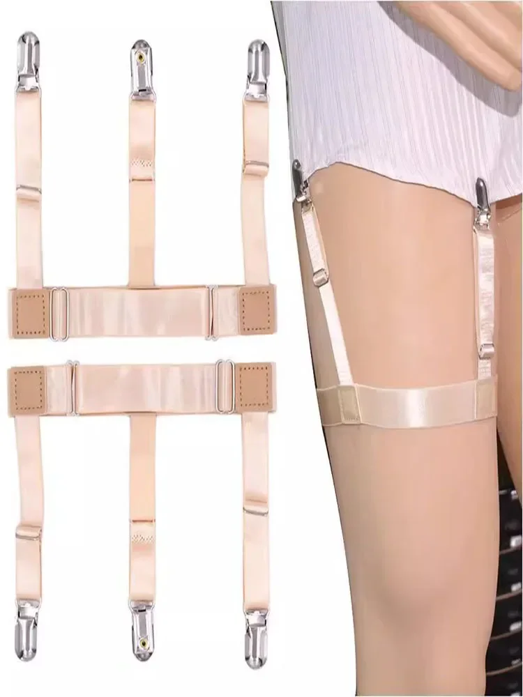 

Unisex non-slip invisible shirt clip top anti-wrinkle clip artifact hem fixed thigh ring garter belt 1 pair