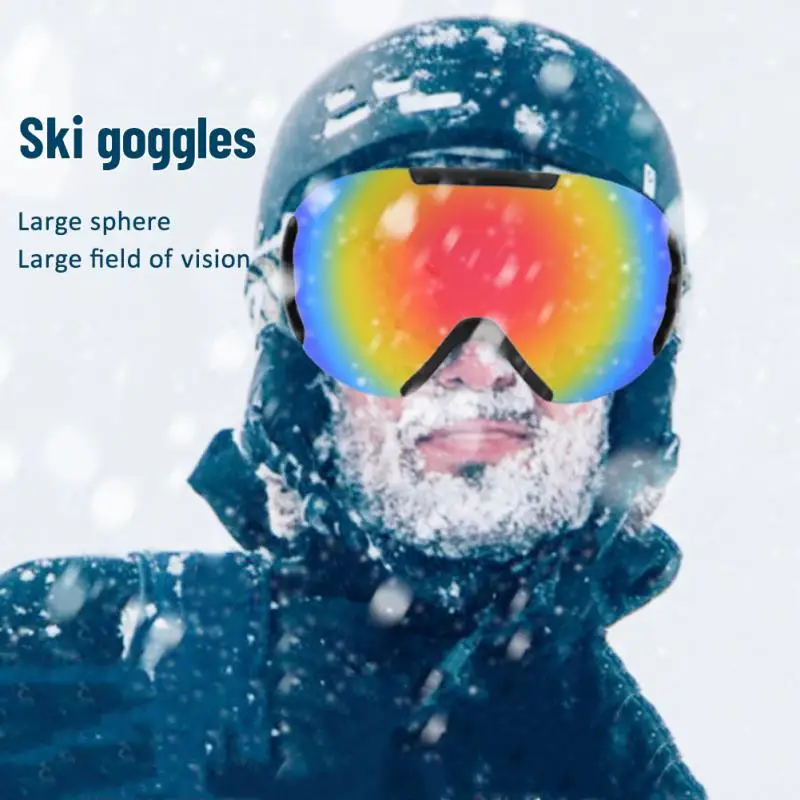 Adult Ski Goggles Large Snow Goggles Safety Glasses Unisex Snowboarding Glasses Skiing Outdoor Sports Cycling Goggles Glasses