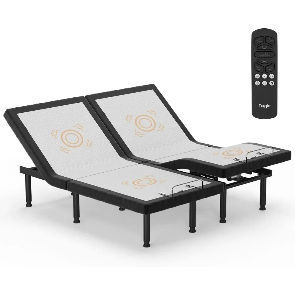 Adjustable Bed Frame,Zero Gravity Base, Head and Foot Incline with 3-Speed Massage, Electric Bed Frame