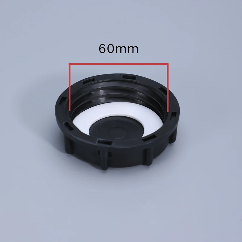 Black 60mm Coarse thread IBC water tank valve Lid With Gasket High quality Ton Barrel Valve Dust Cover