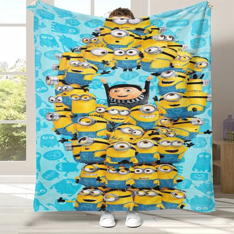 Funny Cute M-Minions Cartoon Soft Flannel Throw Blanket,Cozy Warm Blanket for Bed,Sofa,Living Room,Picnic,Home Decor,Gift