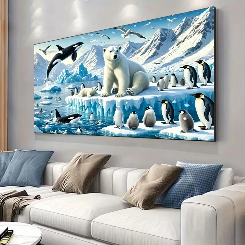 5D DIY Diamond Painting Arctic Polar Bear,Dolphin,Penguin Full Drill Diamond Art Large Diamond Embroidery Wall Decor