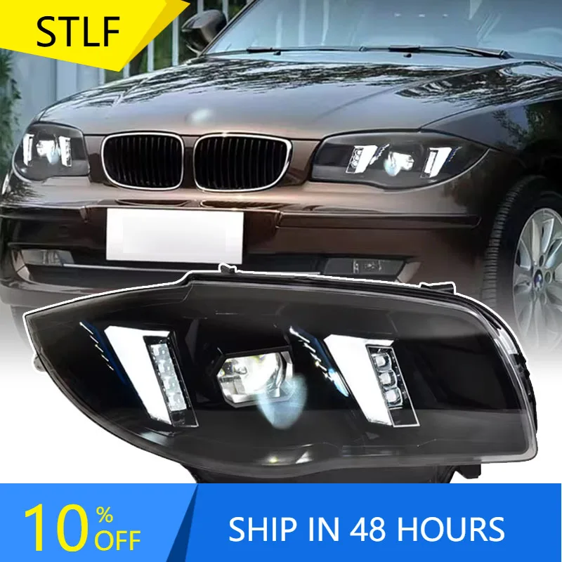 

STLFCar Styling Head Lamp for BMWSs E87Headlight Projector Lens1Series E81Signal E88E82LED Headlights Drl Automotive Accessories