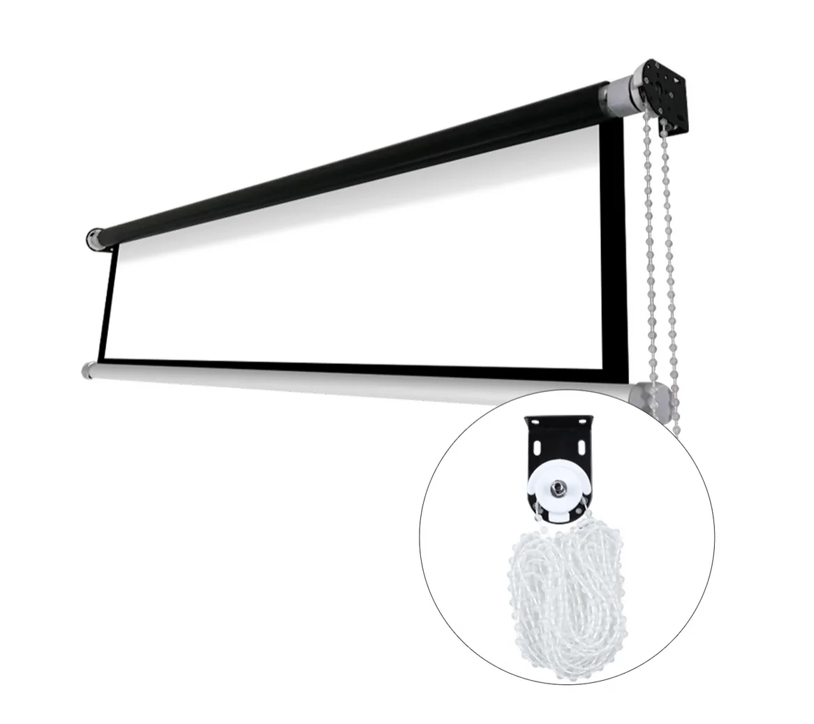 Manual Self-Locking 84 100 120 Inch Pull Curtain for Home Simple Wall Hanging Projector Screen for Movie Projection