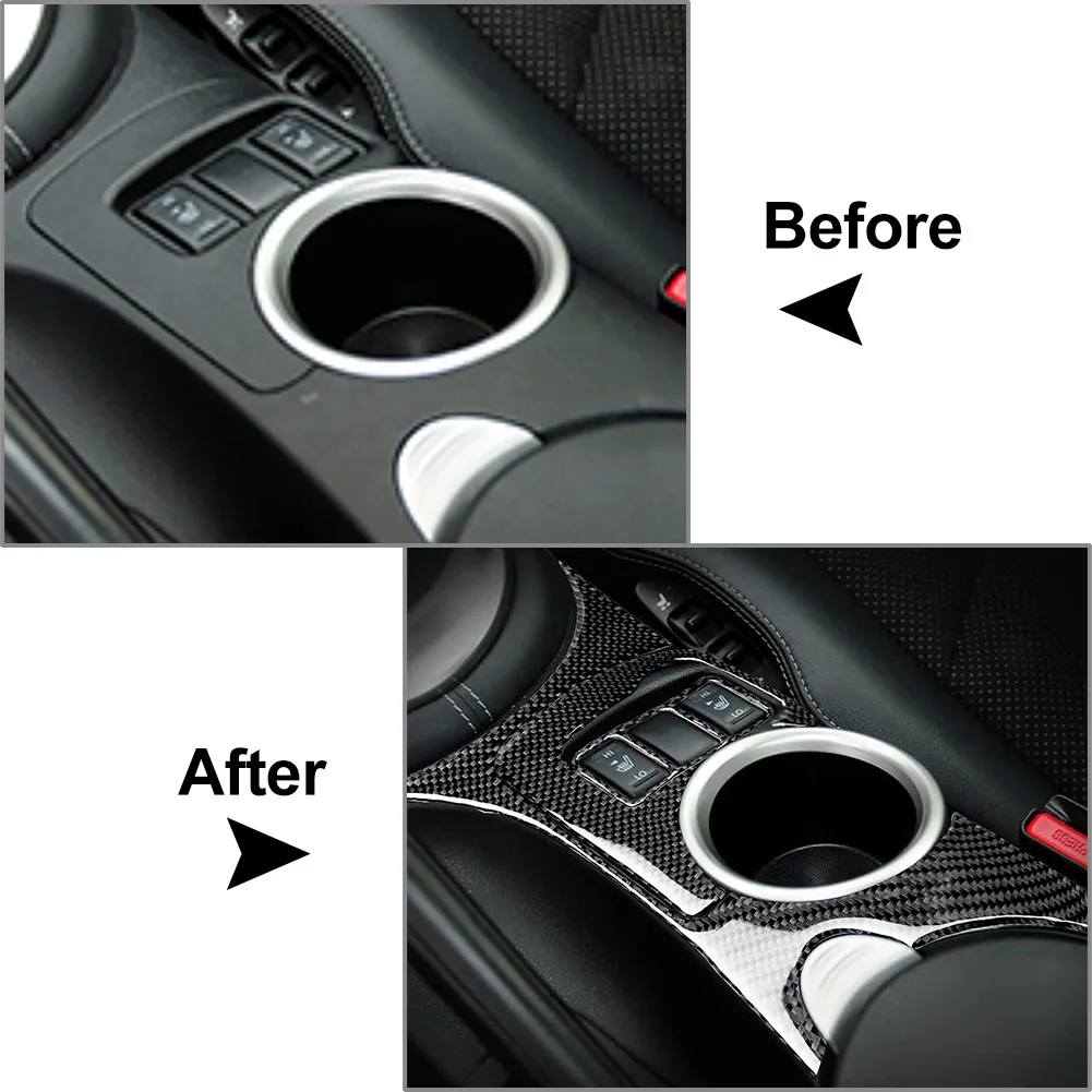 8 Pcs Carbon Fiber Car Interior Decorative Kit Cover Trim Sticker For Nissan 370Z 2009-2020 LHD Only