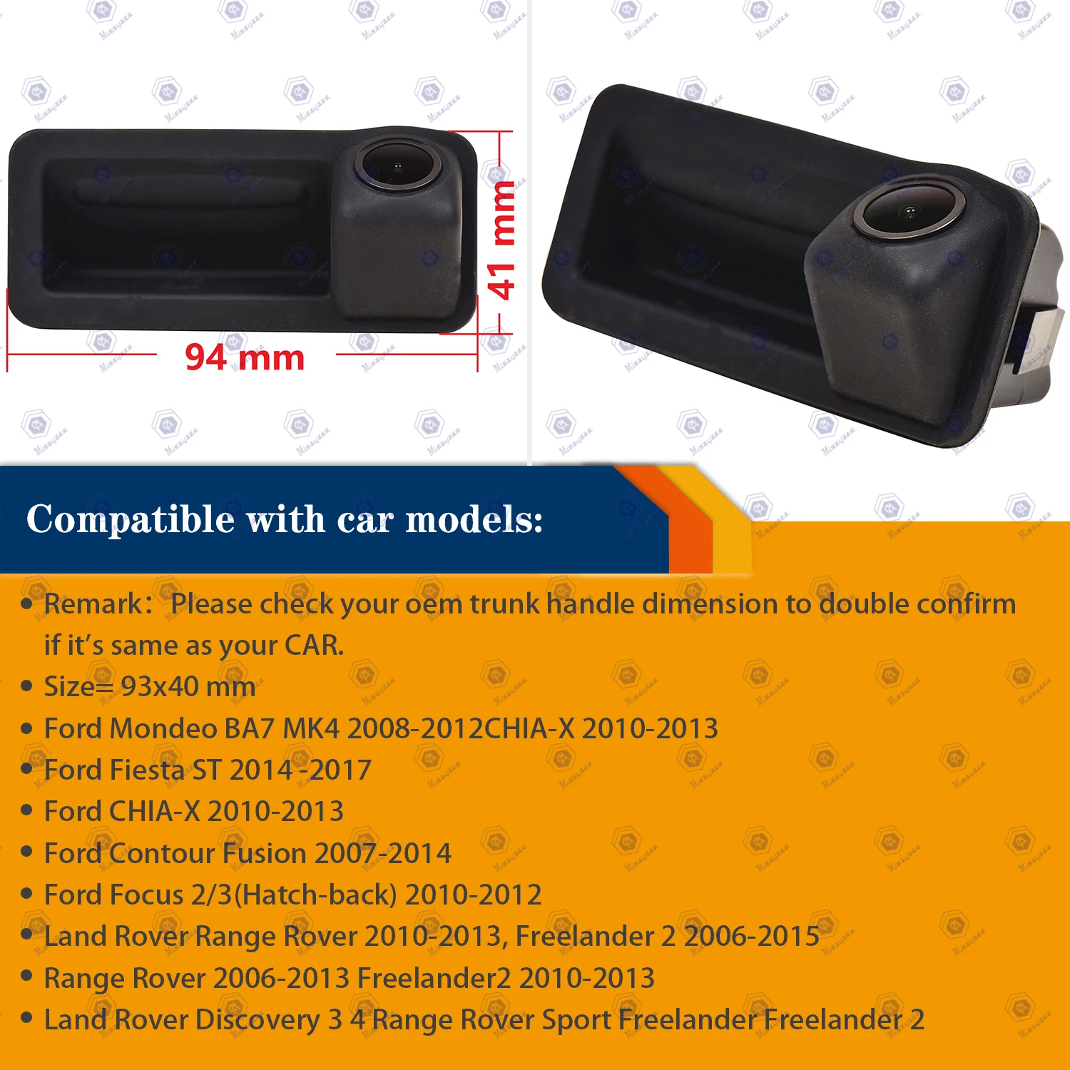 HD 1280x720p Reversing Rear View Backup Parking Camera for FORD Mondeo MK4 Fiesta ST S-Max CHIA-X Focus MK2 2C 3C FORD KUGA MK1
