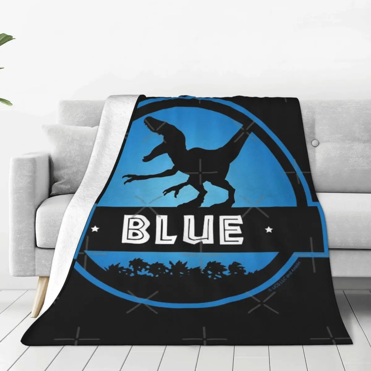 Velociraptor Blue Squad Four Seasons Universal Blanket Fireplace Can Be LaidChristmas Present