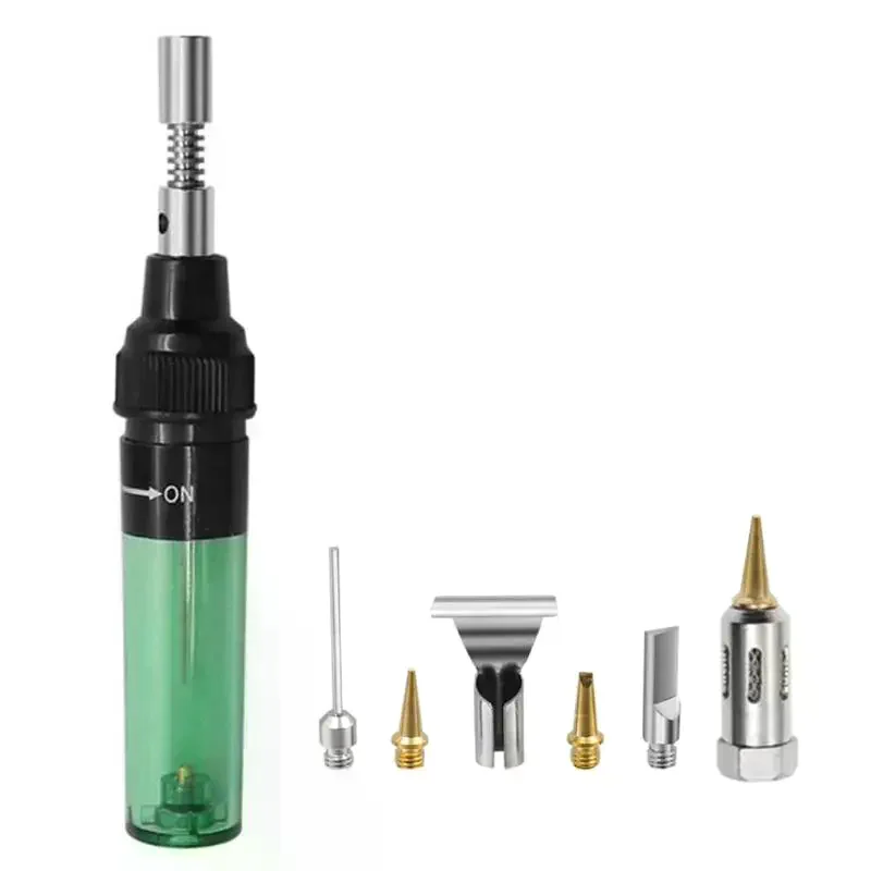 Quick Heat Ignition Welding Head Gas Soldering Iron Head Butane Gas Soldering Iron Kit Gas Welding Kit Welding Torch Pen Tool