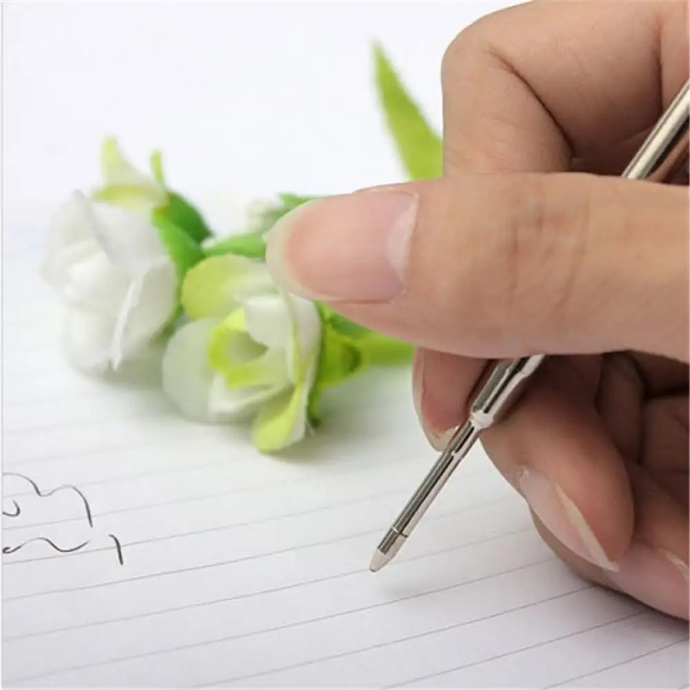 10pc Originality Metal Ballpoint Pen Refill DIY Blue Black Ink Medium Roller Ball Pen Office School Stationery Gift Dropshipping