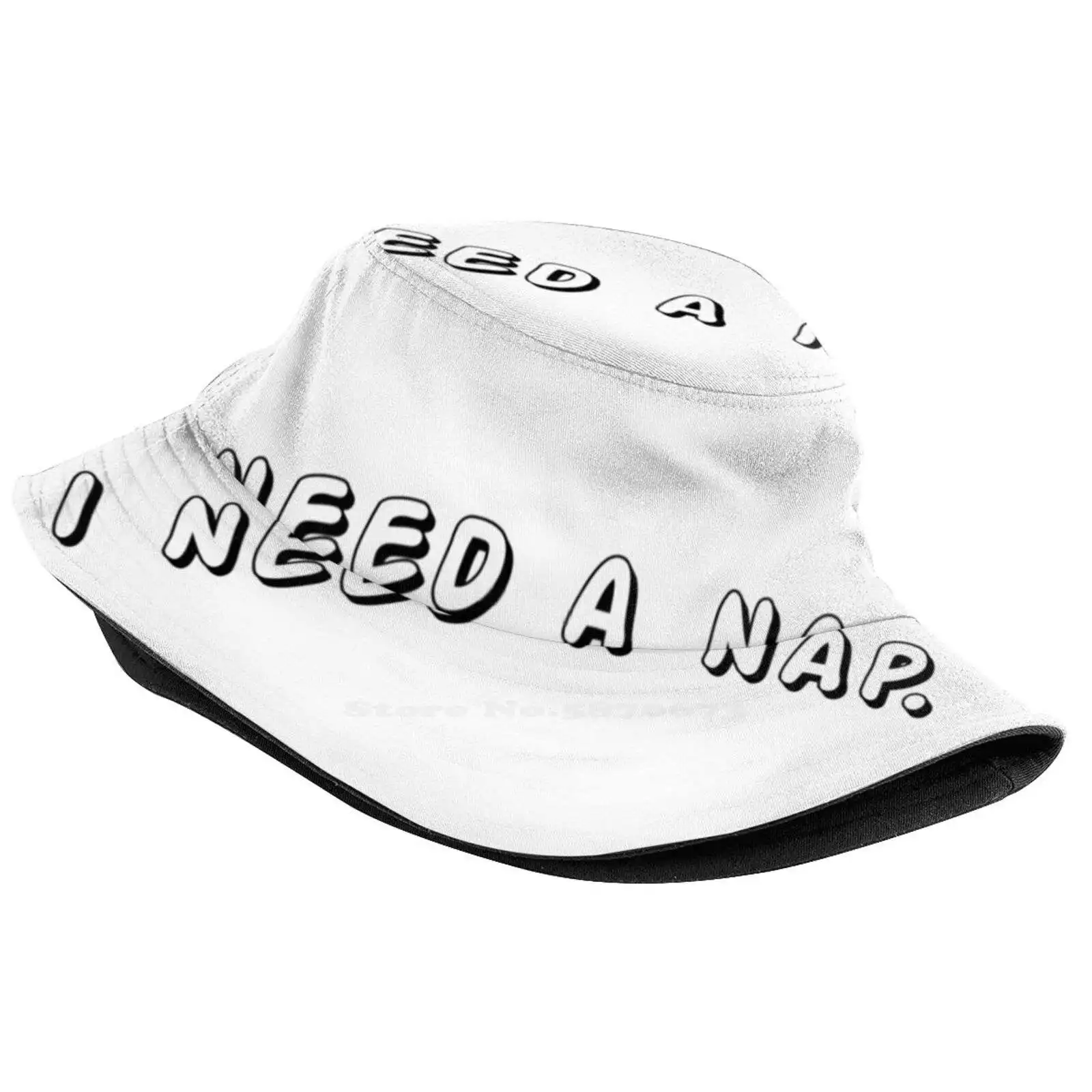 I Need A Nap Pattern Design Printed Travel Bucket Hats Need Naptime Sleeping Sleepy Nap Queen Tired Lazy Good Night Bedtime