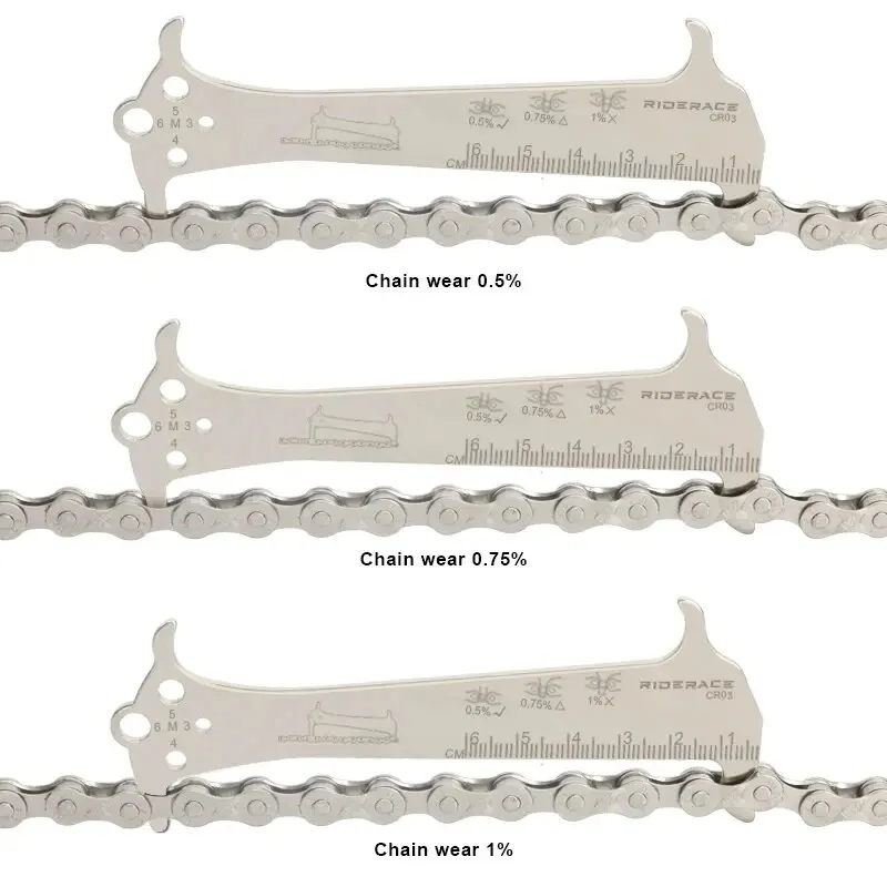 Strumento di riparazione del righello dell\'indicatore di usura della catena della bicicletta strumento di riparazione del calibro della catena della