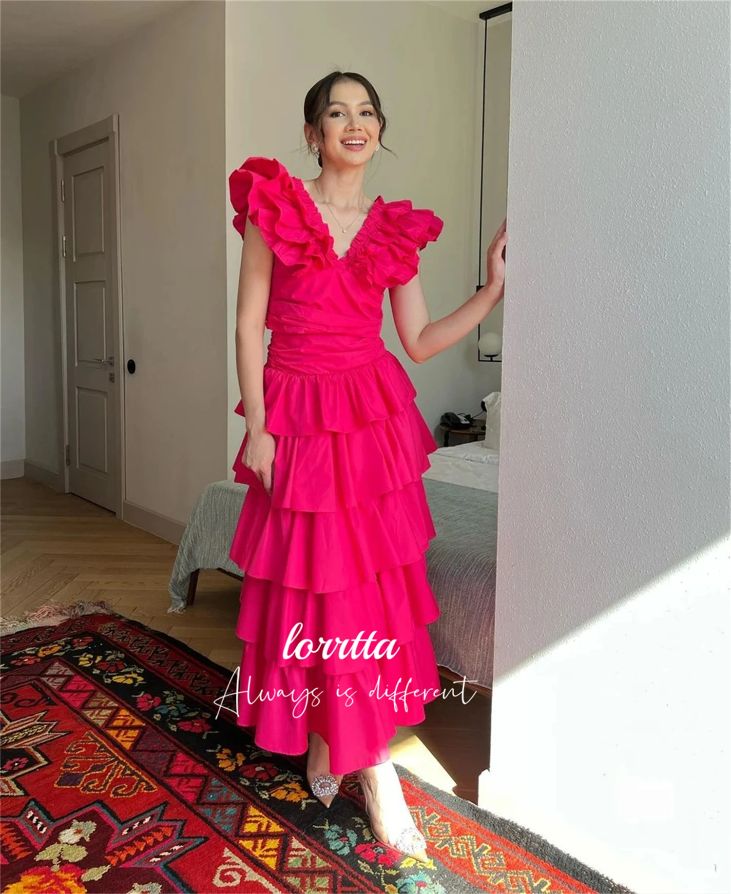 Lorrtta Graduation Gown Two Piece Set Three-dimensional Shoulder Line A Party Dress Gala Dresses 2024 Happy Sharon Ball Gowns