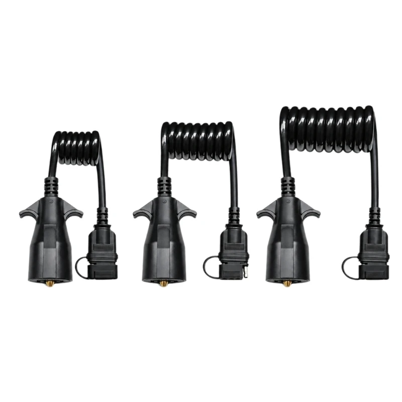 7-Pin Blade to 4-Pin Flat Trailer Wiring Adapter, Coiled Cable for Tail, Brake, and Turn Light Circuit for H9EE