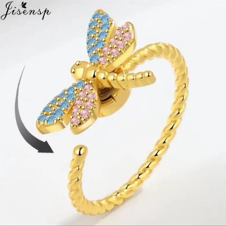 Summer Style Daisy Flower Anxiety Ring Figet Spinner Rings for Women Girls Fashion Sun Totem Charm Anti Stress Ring Rotate Gifts