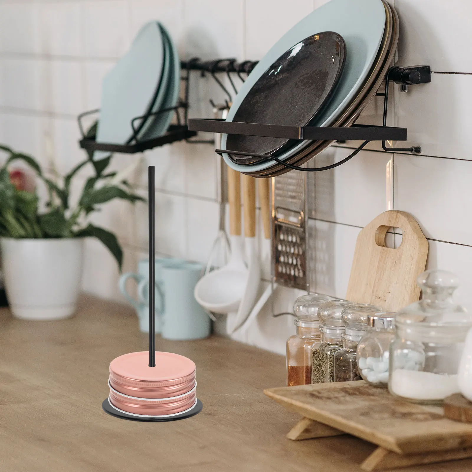 

Vertical Storage Cup Lid Organizer Kitchen Countertops Cabinets Jar Lids Tumbler Lid Holder Space Saving Tumbler Lids Organizer