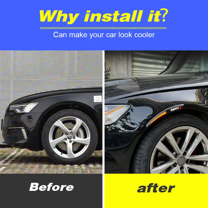 العالمي سيارة درابزين بدوره مصباح إشارة ورقة مصباح Abs لوحة الجانب ماركر الديكور الخارجي ضبط السيارات أنماط الملحقات #2