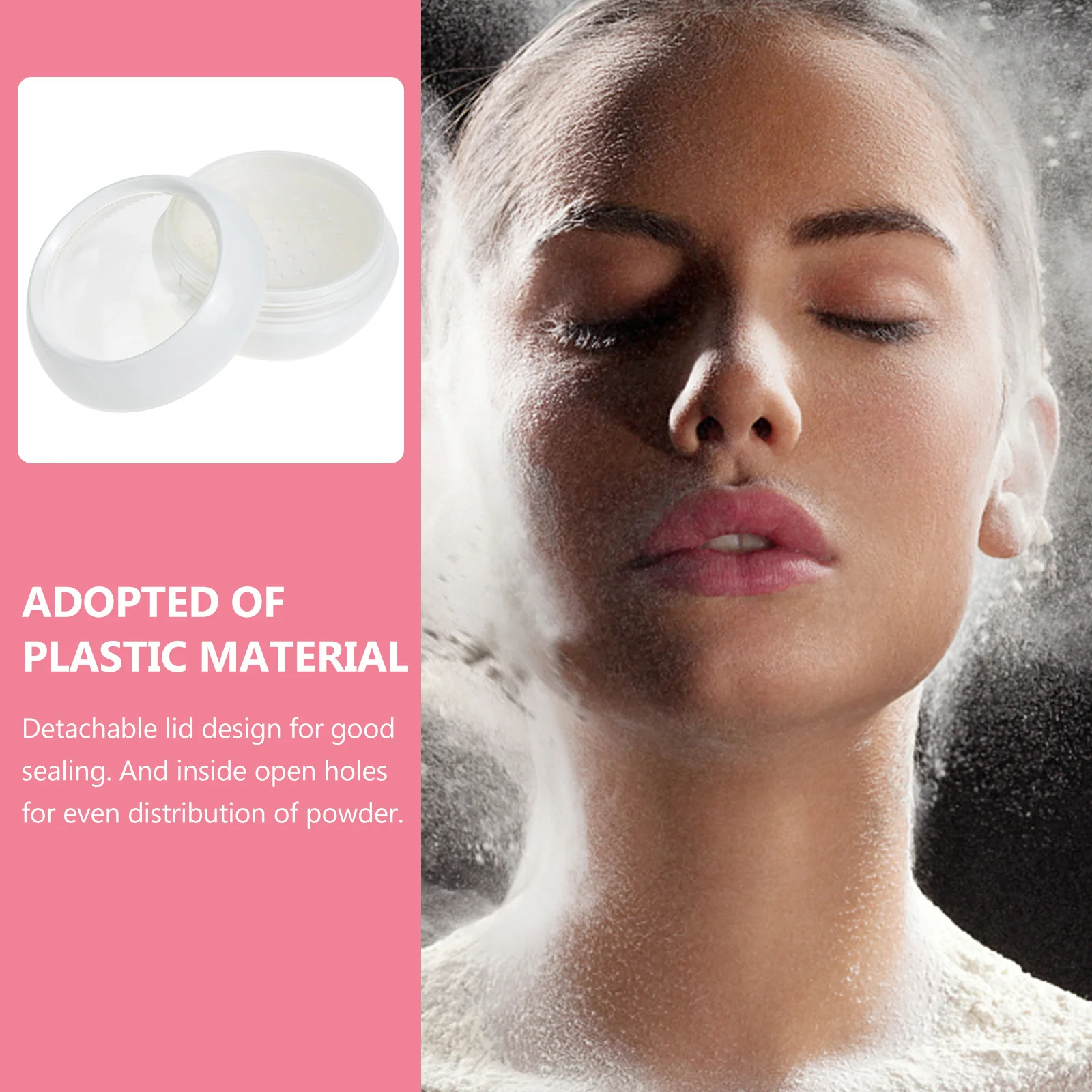 

50g Loose Powder Box Container Durable Plastic Case with Open Holes for Even Distribution and Sealing