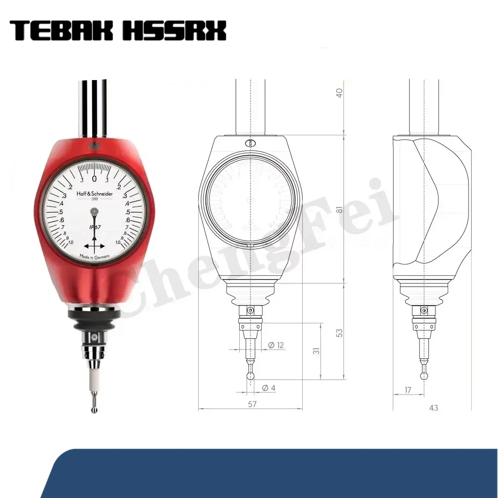 

CNC German HOFFMAN 3D edge finder pointer Mahr 359550 red 3D contact probe three-dimensional centering MarTest 802 NW