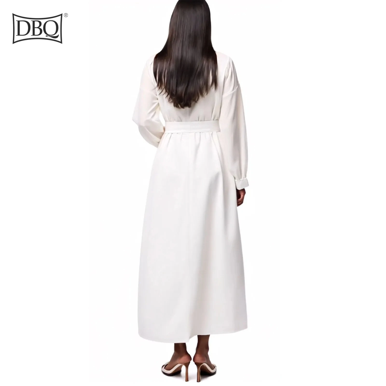 DBQ 여성 아프리카 스타일 v 넥 하이 웨스트 a 라인 맥시 드레스 수 놓은 우아한 슬립 드레스 42012