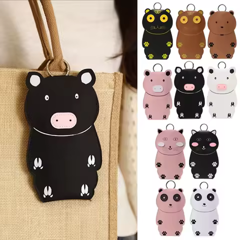 Fashion Women PU Leather Eye Glasses Case Cartoon Portable Glasses Storage Pendant Bag Sunglass Box Eyewear Pouch Bags