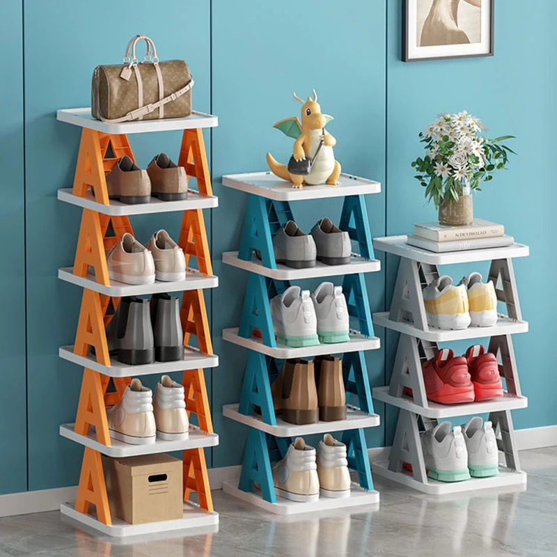 

2-9 Layers Stackable Shoe Rack Easy-assembled Shoe Organizer and Storage Plastic Shoes Cabinets Space-Saving Closet Shoes Shelf