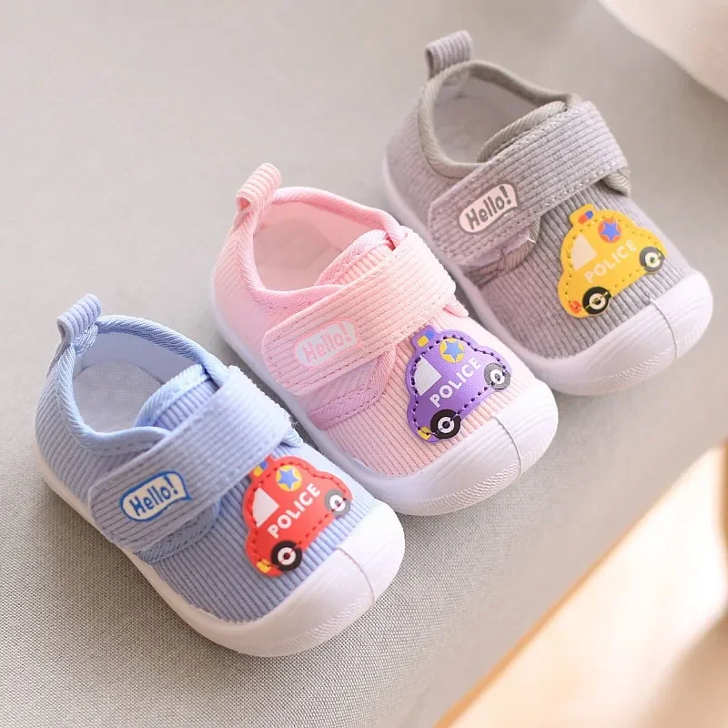 Baby Girl Boy Shoes First Walkers Cotton Soft Newborn Squeaky Sneakers Cute Infant Toddler Kicking Functional Causal Loafers