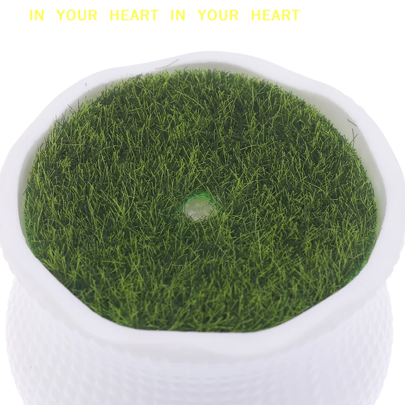 【X】Home Garden Decorations 5Pcs Flower Pot Round Planters With Artificial Lawn Vase White Plastic Thick Plants Flower Pot