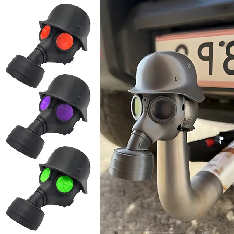 Trailer Hitch Cover With Steel Helmet And Gas Mask 3D Printed Trailer Hitch Ball Cover Prevent Receiver Tube From Rusting