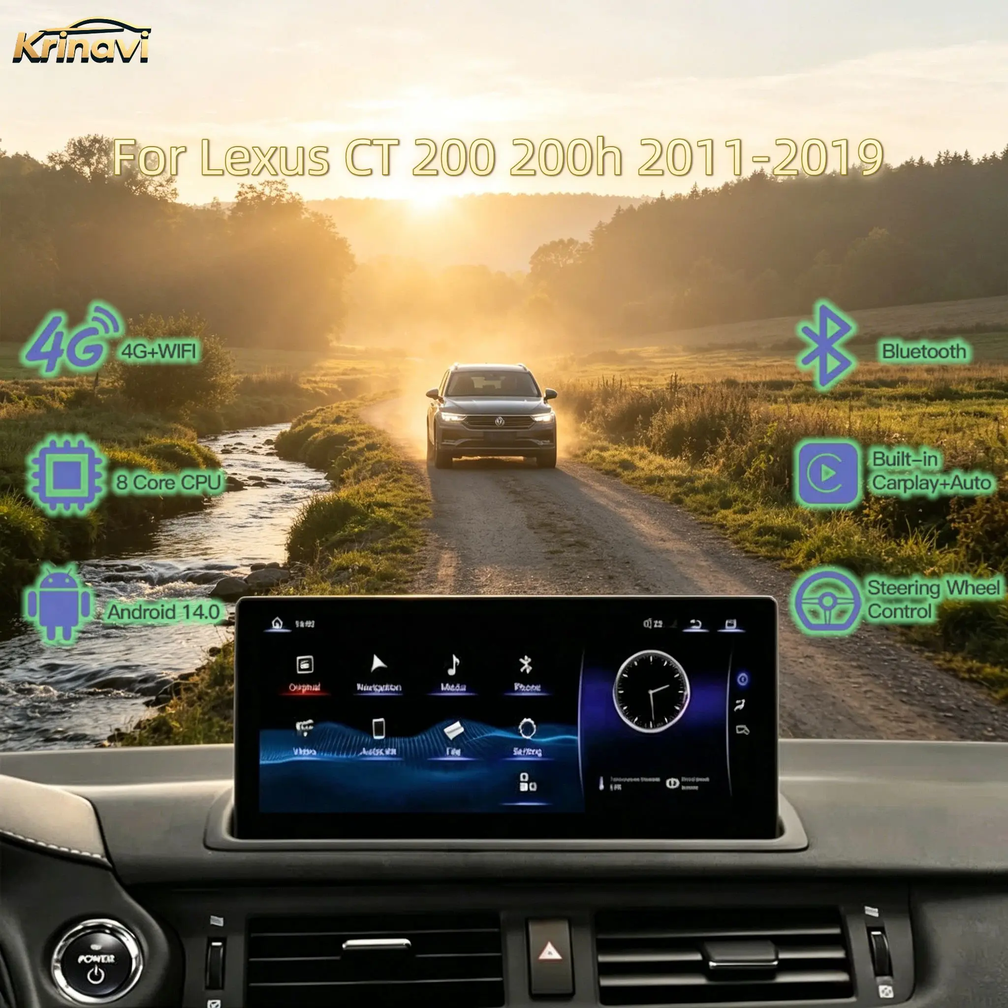 For Lexus CT 200 200h 2011-2019 BT WIFI CarPlay GPS Car Navigation 10.25'' Radio Multimedia Player
