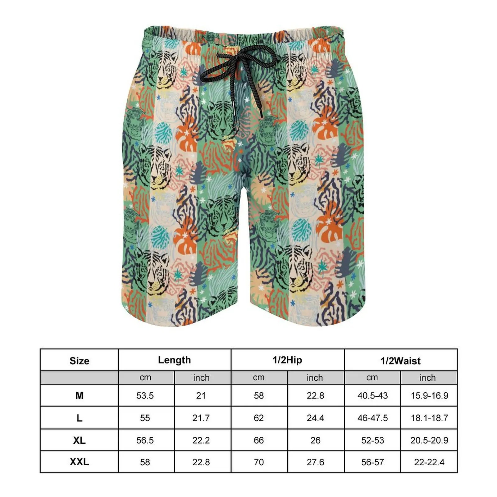 Summer Fashion Men/Women Can Wear Loose Casual Multi-Color Abstract Illustration Printed Simple Beach Pants Five Quarter Pants