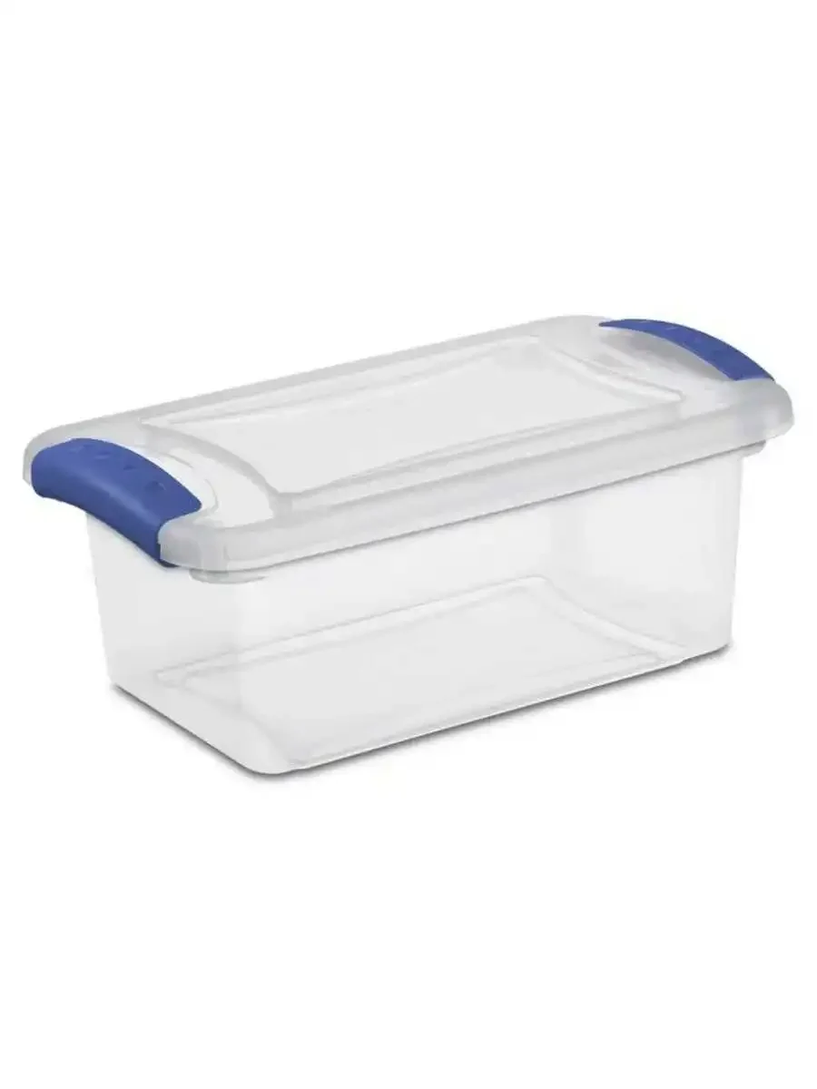 7 Qt. Latch Box Plastic, Stadium Blue, Set of 14