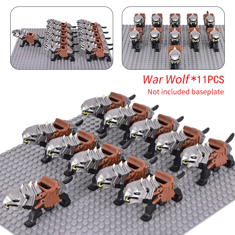 Mittelalterliche Militärsets Kavallerie-Figuren Kriegspferde Bausteine Teile Ritter-Zubehör Spielzeug für Kinder Geschenke