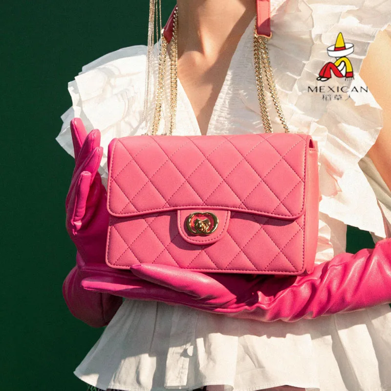 

Sweet Lady Small Square Bag 2023 New Sle Embroidered Chain oulder Crossbody Bag Soft PU Leather Casual Leisure Purse