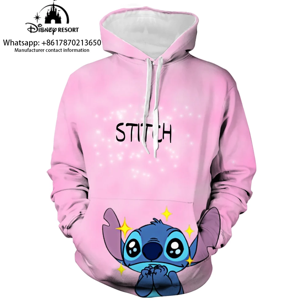 Lilo and Stitch Anime Fashion Unisex Spring 2024 New 3D Printed Kids Hoodies Women\'s Tops Street Style Casual Hoodies y2k