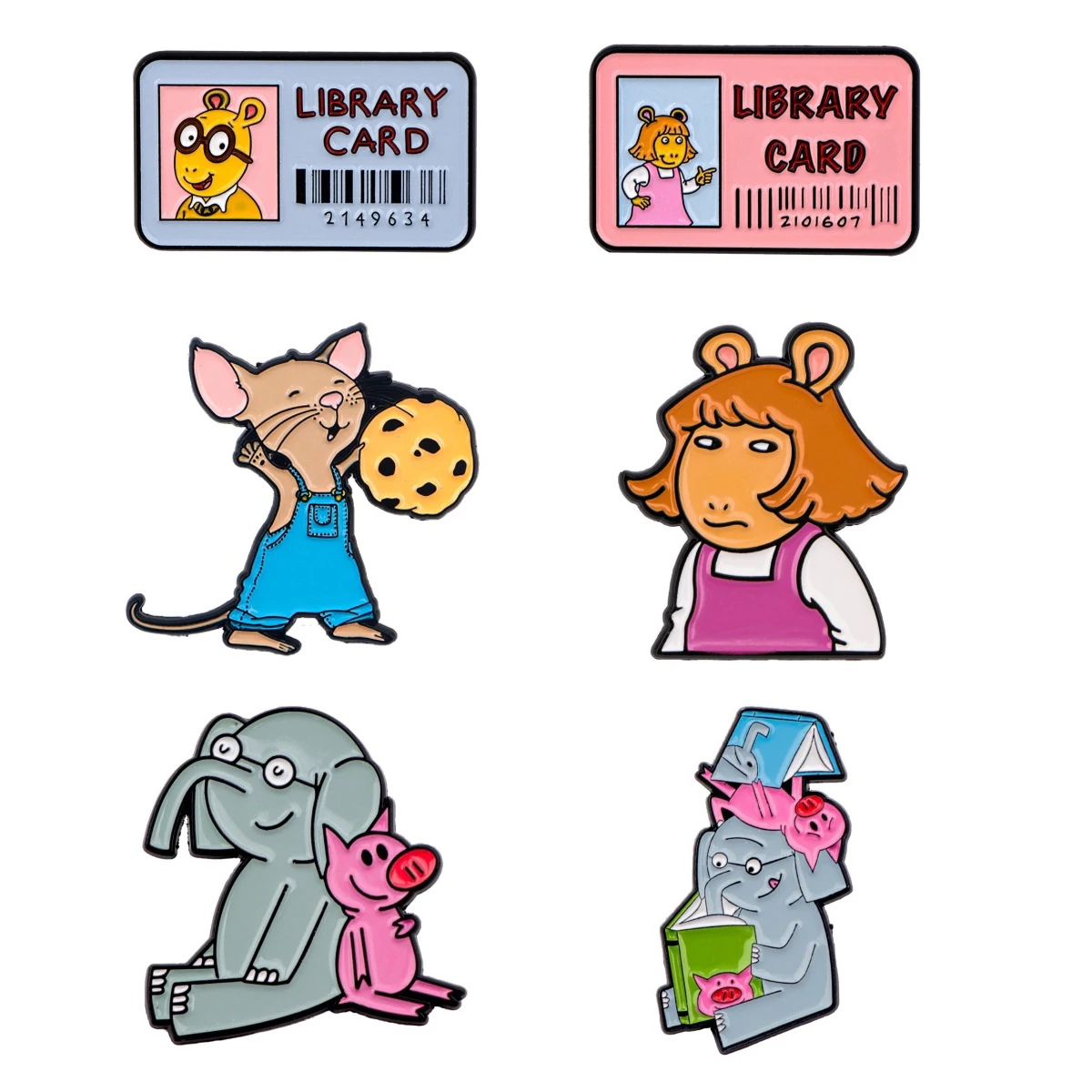 Cute Elephant and Pig Brooches For Women Cartoon Character Enamel Pin Metal Badge Jewelry Clothing Backpack Accessories Gift