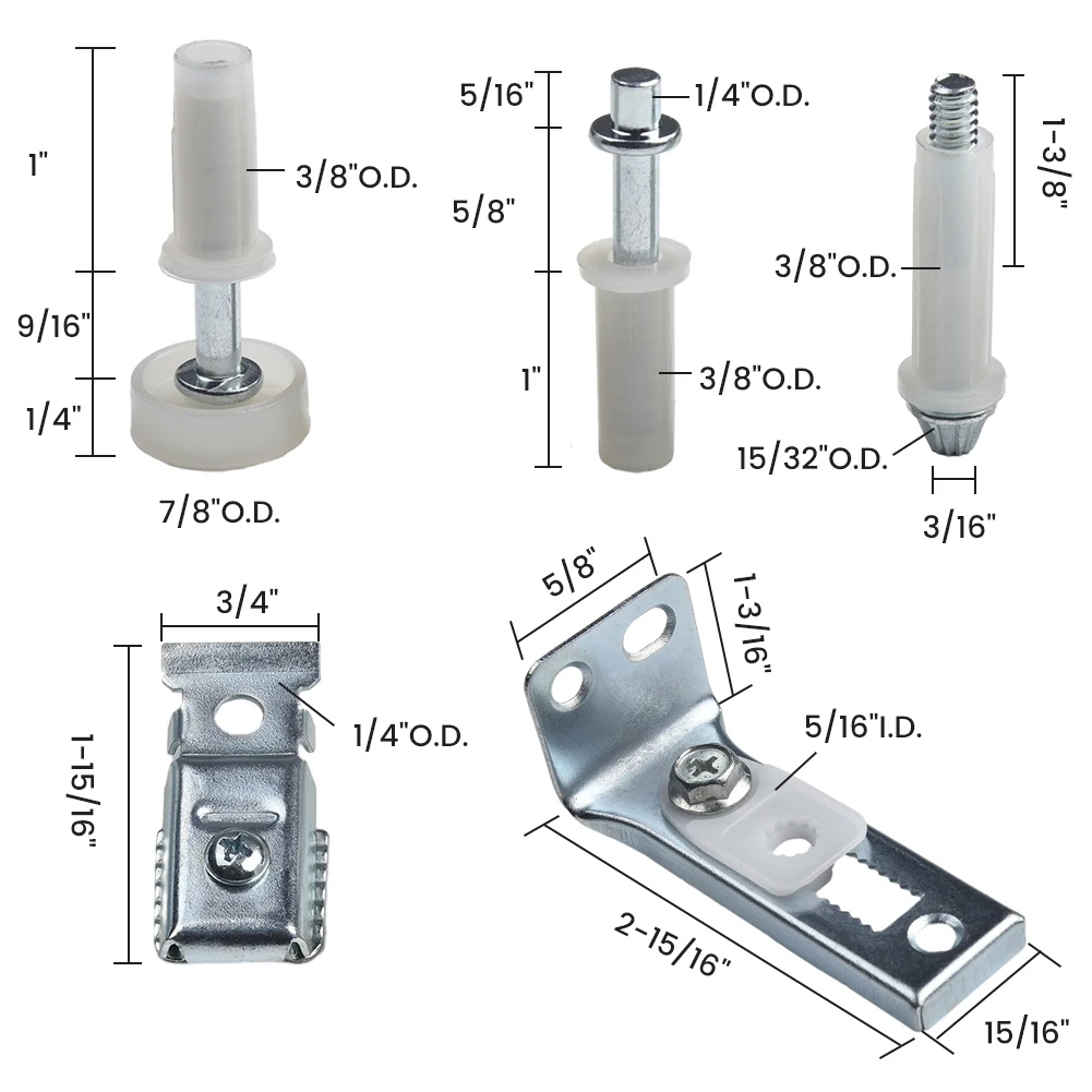 Bi-Fold Door Hardware Repair Thick Doors Metal Nylon Silver White 1\\\