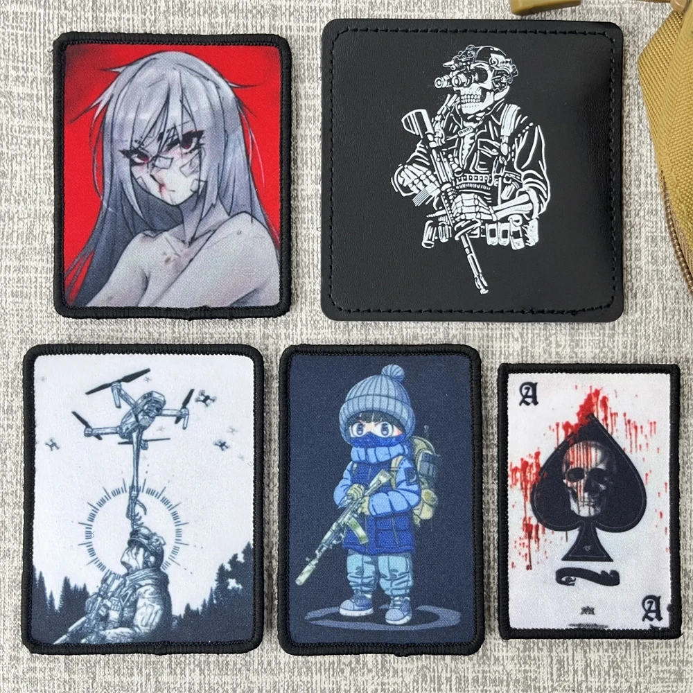 

UAV The Hand of Fate AR Skeleton Soldier Russian Chevron Morale Badge Patches Tactical Backpack Printed Sticker