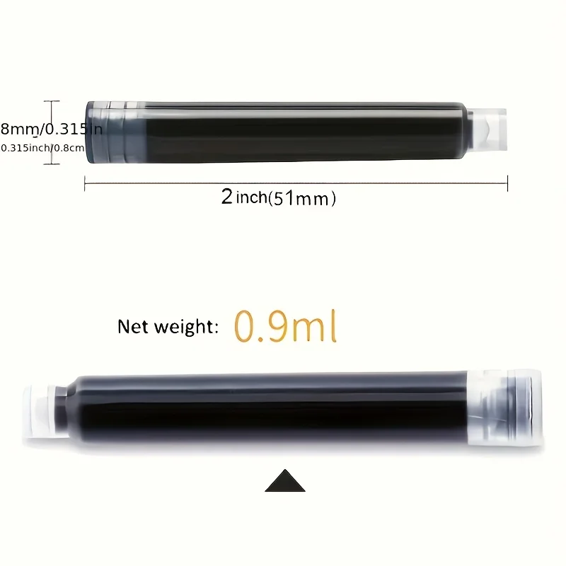 50 Ink Sacs 3.4MM Fountain Pen Ink Sac Cartridges, 3.4mm Refills School Office Stationery Caliber Ink Cartridges For Ink Pen, Bl