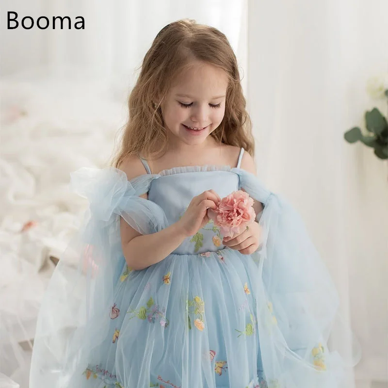 

Booma A-Line Flowers Girl Dresses Wedding Party Dress for Kids Tulle Ankle-Length Girls Prom Gowns Customized