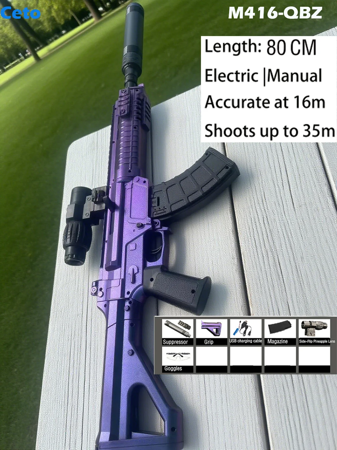 M416 Ultimate EBB Gel Blasters: giocattolo per pistola Blaster con sfera di gel elettrica automatica, combattimento di squadra ad alta velocità e all'aperto, regalo perfetto per adulti