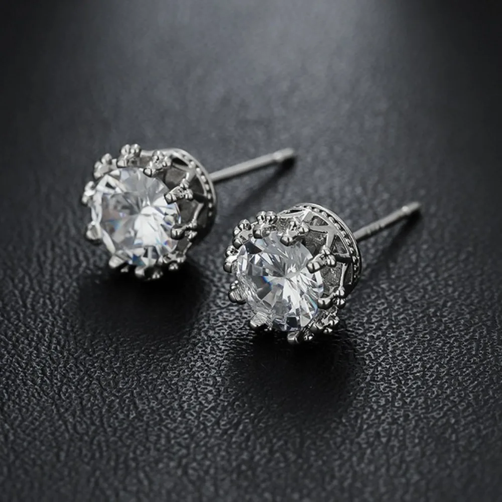 1pair Octagonal Star Zircon Luxury High-end Style Personalized Versatile and Simple Niche Accessory Jewelry